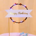 thumbnail image 3 of Coofit Birthday Cake Topper Novelty Rattan Wreath Cake Stick Cake Decoration with Light, 3 of 8