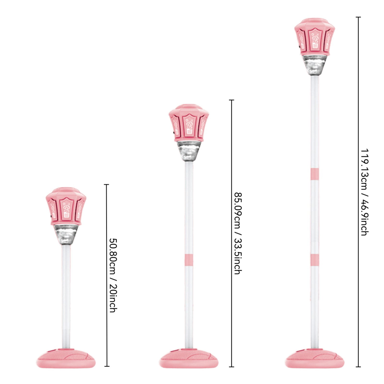 ZhangC Automatic Bubble Machine with Lights, Rechargeable Standing Bubble Maker, Adjustable Height Street Light for Outdoor Garden, Patio, Wedding, Party and Event Decor(Pink)