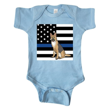 

Inktastic Police K 9 Blue Line Flag Gift Baby Boy or Baby Girl Bodysuit