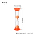 thumbnail image 2 of Uxcell 1 Minute Sand Timer, 6pack Small Sandy Clock, Count Down Sand Glass Orange, 2 of 5