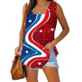 thumbnail image 2 of SELONE Independence Day Tank Tops for Women Star Striped Fashion Holiday Wear Outfits Red S, 2 of 5