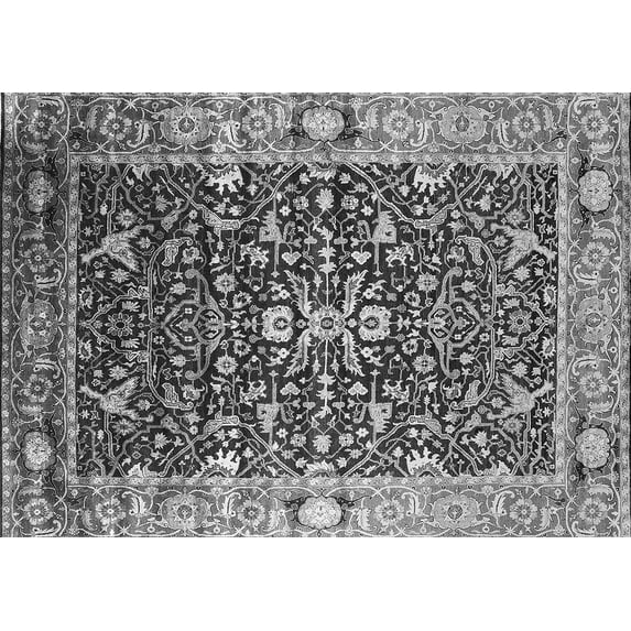 Ahgly Company Indoor Rectangle Oriental Gray Industrial Area Rugs, 2' x 5'