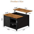 thumbnail image 7 of Waleaf Wooden Convertible Coffee Table, Lift Top Coffee Table with Large Hidden Storage Shelf for Living Room, 7 of 7