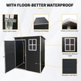 thumbnail image 4 of 5x3ft Resin Outdoor Storage Shed Kit, Tool Shed Storage House with Side Window, Lockable Door, Heavy Duty Storage House with Air Vent, UV & Waterproof Tool Sheds for Garden Backyard Lawn, 4 of 7