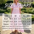 thumbnail image 6 of Morttic Women's Short Sleeve V-Neck Patchwork Stripes Midi Dress Vibrant Casual Cute Spring Summer Vacation Wear Pink，S, 6 of 6