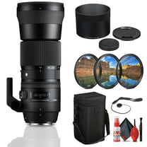 Sigma 150-600mm f/5-6.3 DG OS HSM Lens for Canon EF (745-101) Bundle: 3-Piece Filter Kit, Full Cleaning Kit, Lens Cap Keeper, Protective Cover, Tripod Collar, Front & Rear Caps, Lens Case
