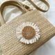 thumbnail image 5 of Bolso De Paja Con Diseño De Flor De Sol Bolso De Playa De Verano Con Correa Ajustable Para Mujer, Bolso De Hombro Para Vacaciones (Caqui), 5 of 7
