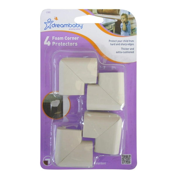Protectores de esquinas de espuma Dreambaby, paquete de 4, color gris