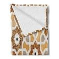thumbnail image 2 of Antique Soft Flannel Fleece Throw Blanket, Detail of Inlay and Geometric Carvings Taj Mahal Tomb Architecture, Cozy Plush for Indoor and Outdoor Use, 70" x 90", Cream Orange Brown, by Ambesonne, 2 of 5