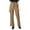 Khaki, variant on Female Women Pants Casual Loose Pants for Women Extra Long Women Casual Breathable Elastic Waist Solid Color and Linen Belt Wide Leg Pants Loose Trousers Xxl