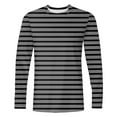 thumbnail image 3 of ZUKMRJPC Men's Striped T-Shirt Casual Crewneck Long Sleeve Cotton Shirts Athletic Workout Daily Basic Pullover Tee Tops, 3 of 3