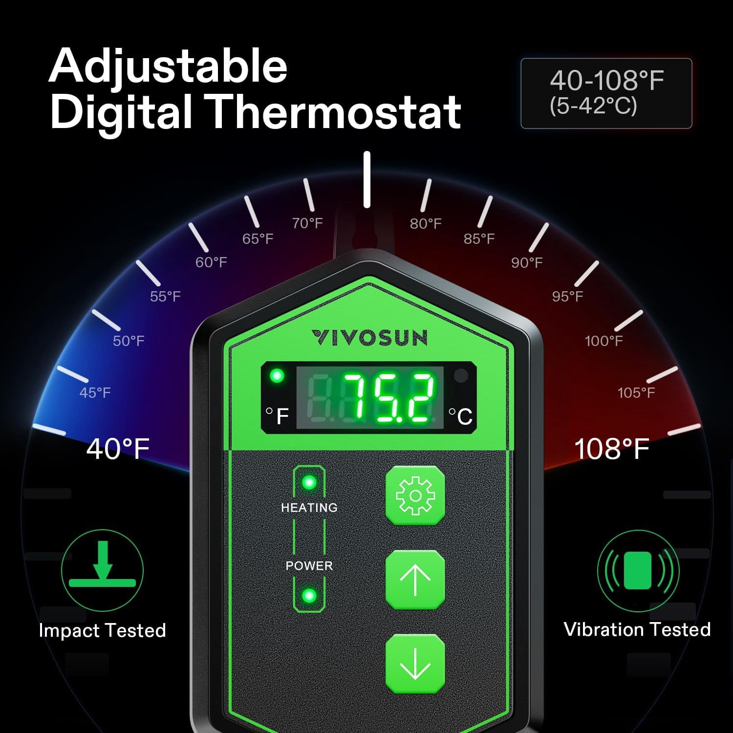 VIVOSUN Seedling Heat Mat Thermostat Combo - Thumbnail 5