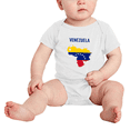 thumbnail image 2 of Venezuela Map Flag Cute Baby Rompers Newborn Clothes Outfits (White, 3-6 Months), 2 of 5