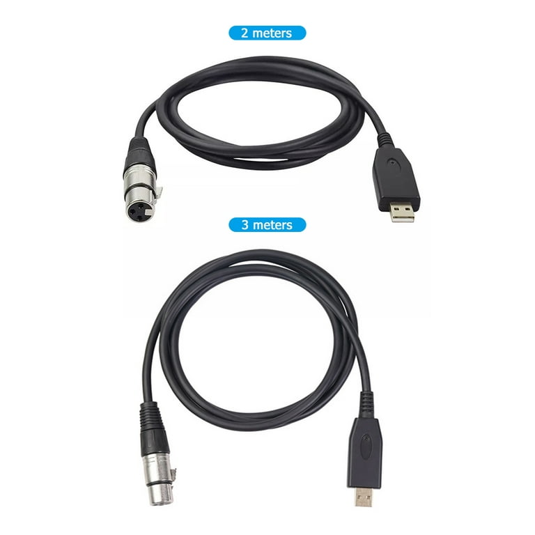 Adaptateur Audio 3 Broches XLR Femelle Vers 2.0 Type C Connecteur USB  Microphone Micro 2m