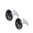 thumbnail image 2 of Snowman Elegant Silver Jewelry Cufflink Set for Men, Made of Stainless Steel, Suitable for Formal Attire, for Business Meetings and Weddings, 2 of 6