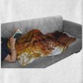 thumbnail image 6 of Fall Soft Flannel Fleece Throw Blanket, Footpath in Foggy Woods Peaceful September Serene Idyllic Country Theme, Cozy Plush for Indoor and Outdoor Use, 70" x 90", Orange Redwood Yellow, by Ambesonne, 6 of 6
