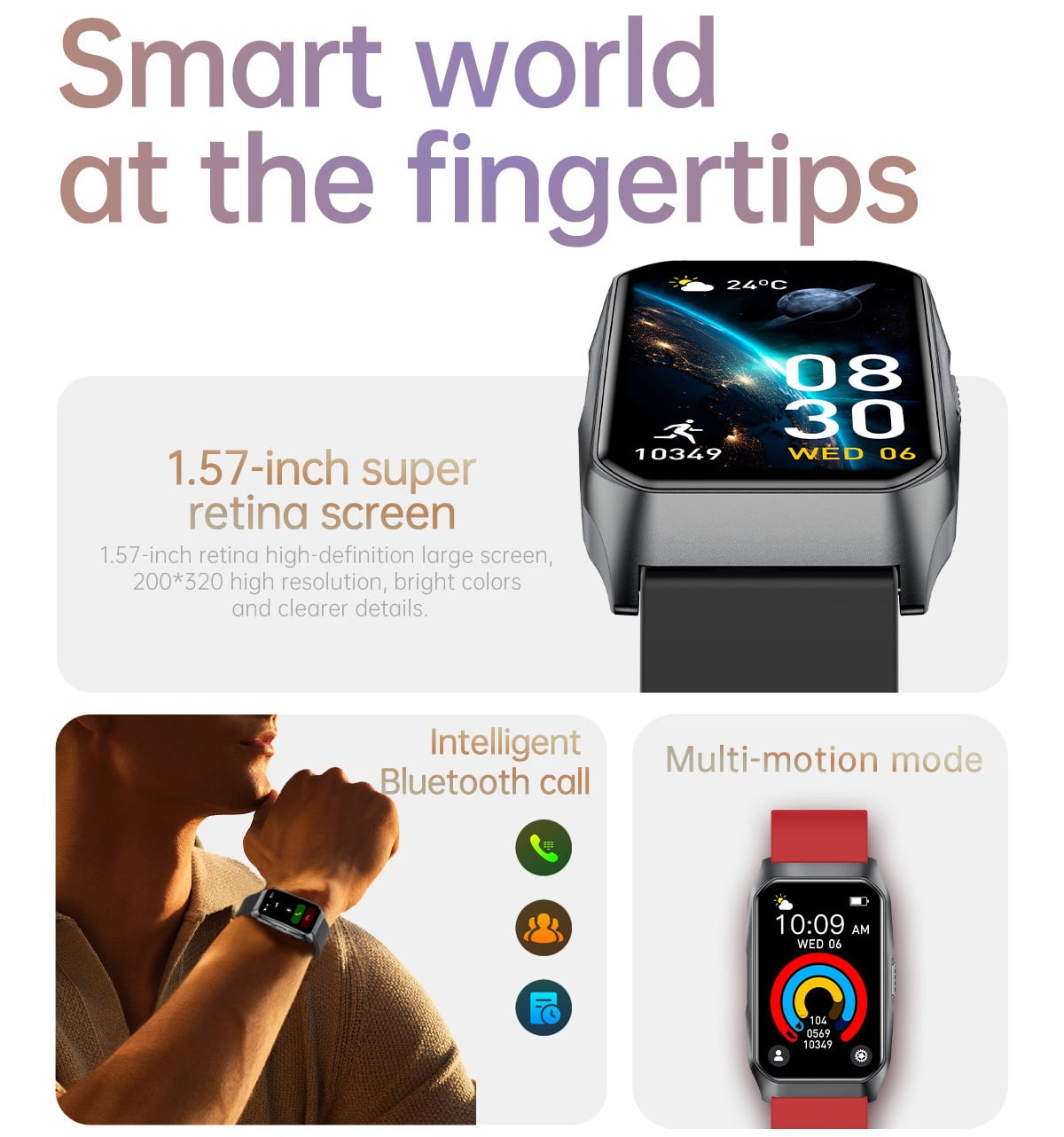VAYKAL Smart Watch Fitness Tracker for Android and iPhone Multiple Sports Modes Pedometer Timer Stopwatch Make/Answer Calls Message Notifications IP68 Waterproof
