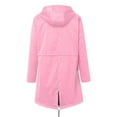 thumbnail image 3 of Winter Pink Solid Raincoat Hooded Outdoor Rain Windproof Jacket Women’S Jackets Women'S Coat, 3 of 4