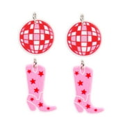 Cousin DIY 4 Piece Pink Disco Cowgirl Charm Set, Acrylic-Model 69995719