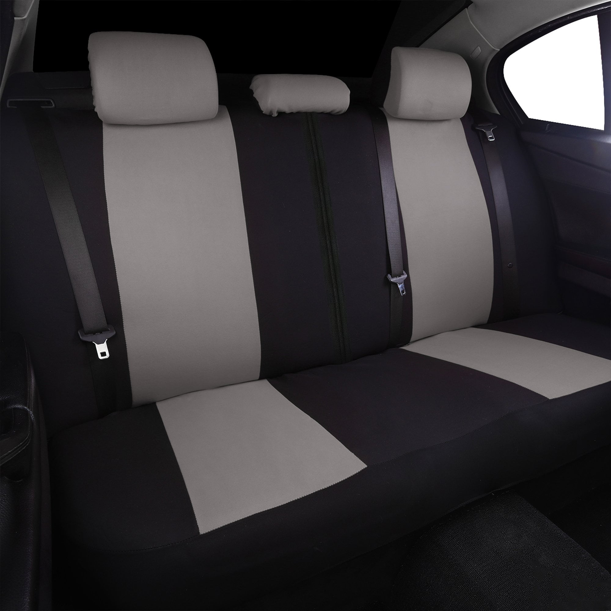 Full Car Seat Covers for 5 Seats, Black-Gray Design, Universal Fit for Cars SUVs Trucks, Anti-Scratch, All-Season Complete Seat Protector Kit