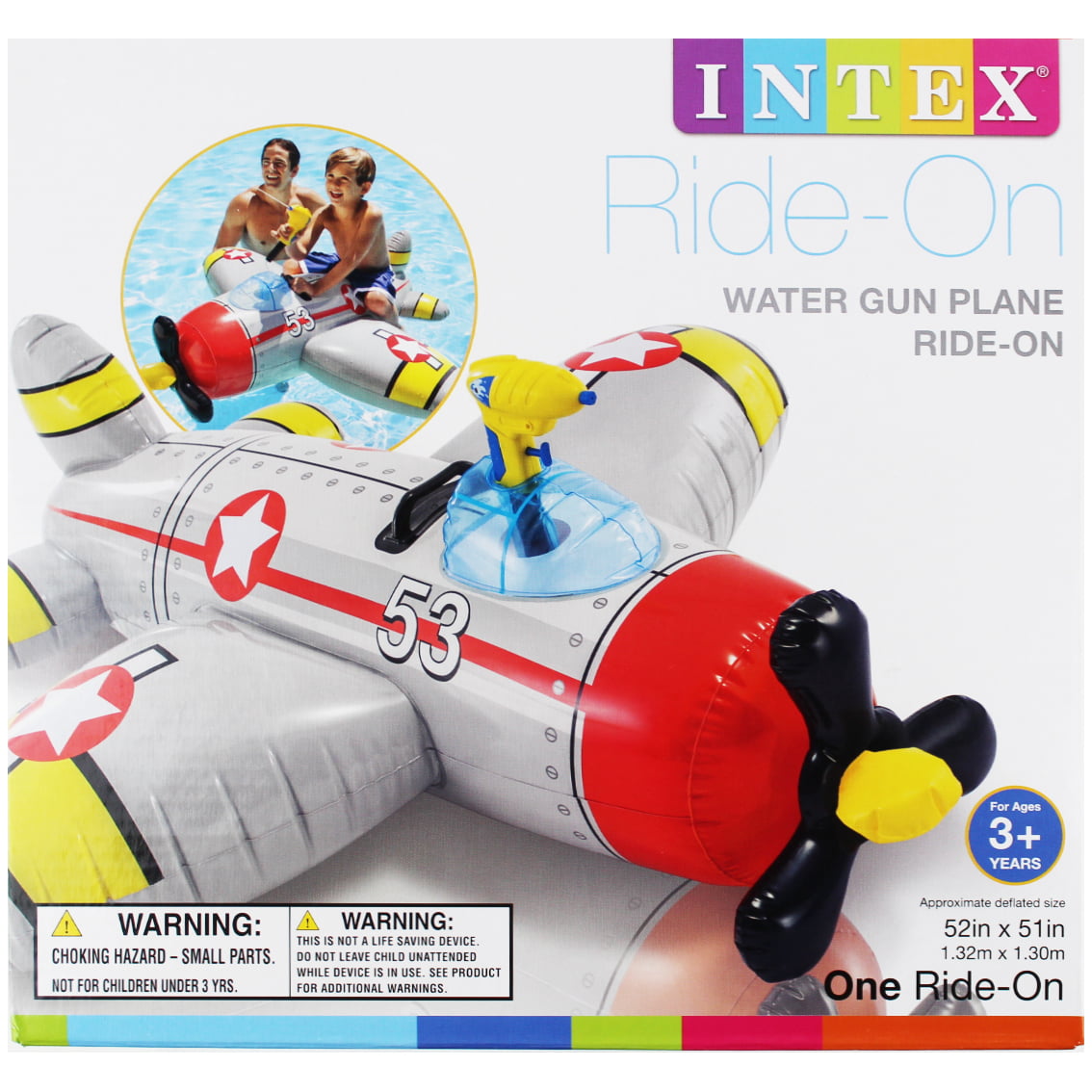 Intex Water Gun Plane Ride on Float Swim Pool 52"x51" 1pack for Kids Children 3 for sale online 