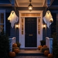 thumbnail image 6 of Halloween Decorations Outdoor - Light Up Hanging Swing Ghost with Cauldrons, Spooky Cute Ghosts Decorations for Front Porch Yard Tree, 6 of 6