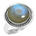 thumbnail image 1 of 925 Sterling Silver Ring For Women - Men Gray Natural Labradorite Gemstone Silver Ring Size 5.5 November Birthstone Costume Silver Ring Size 5.5 Easter Gift For Mom Gemstone 925 Silver Jewelry, 1 of 6