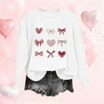 thumbnail image 3 of SELONE Women's Tops Valentine Heart Print Long Sleeve Pullover Crewneck Sweatshirt Casual Outerwear White S, 3 of 4