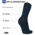 thumbnail image 2 of Mens Dress Socks 6 Pairs Combed Cotton Classic Solid & Patterned Crew Socks Soft Calf Socks-Navy blue, 2 of 6