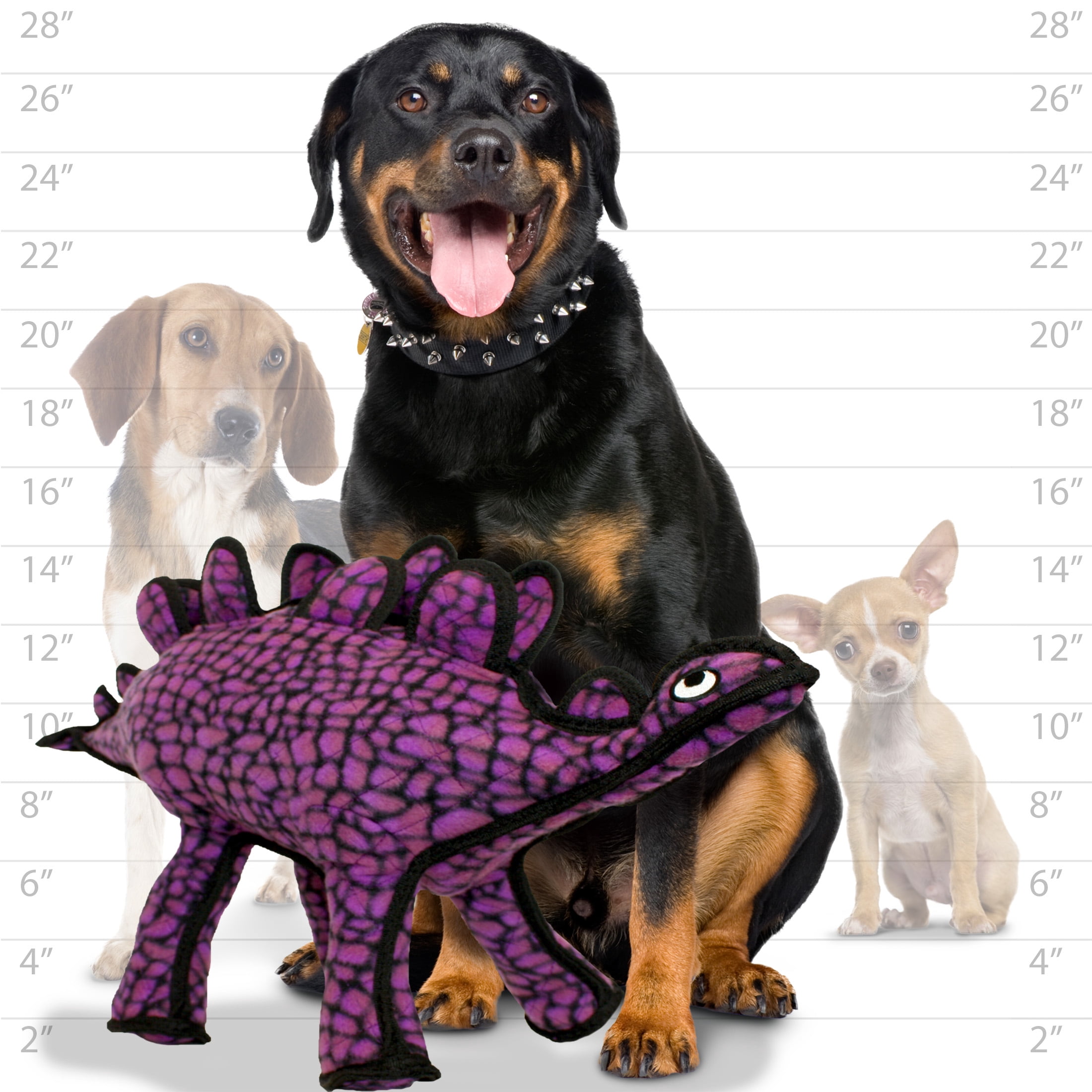 Tuffy Dinosaur Stegosaurus Durable Plush Squeaker Dog Toy