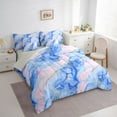 thumbnail image 4 of Homewish Modern Fashion Marble Twin Bedding Sets 7-Piece, Blue Pink Marbling Abstract Bedding Comforter Set, Teens Adult Men Female Reversible Sheet Sets, Breathable Home Decor, 4 of 8