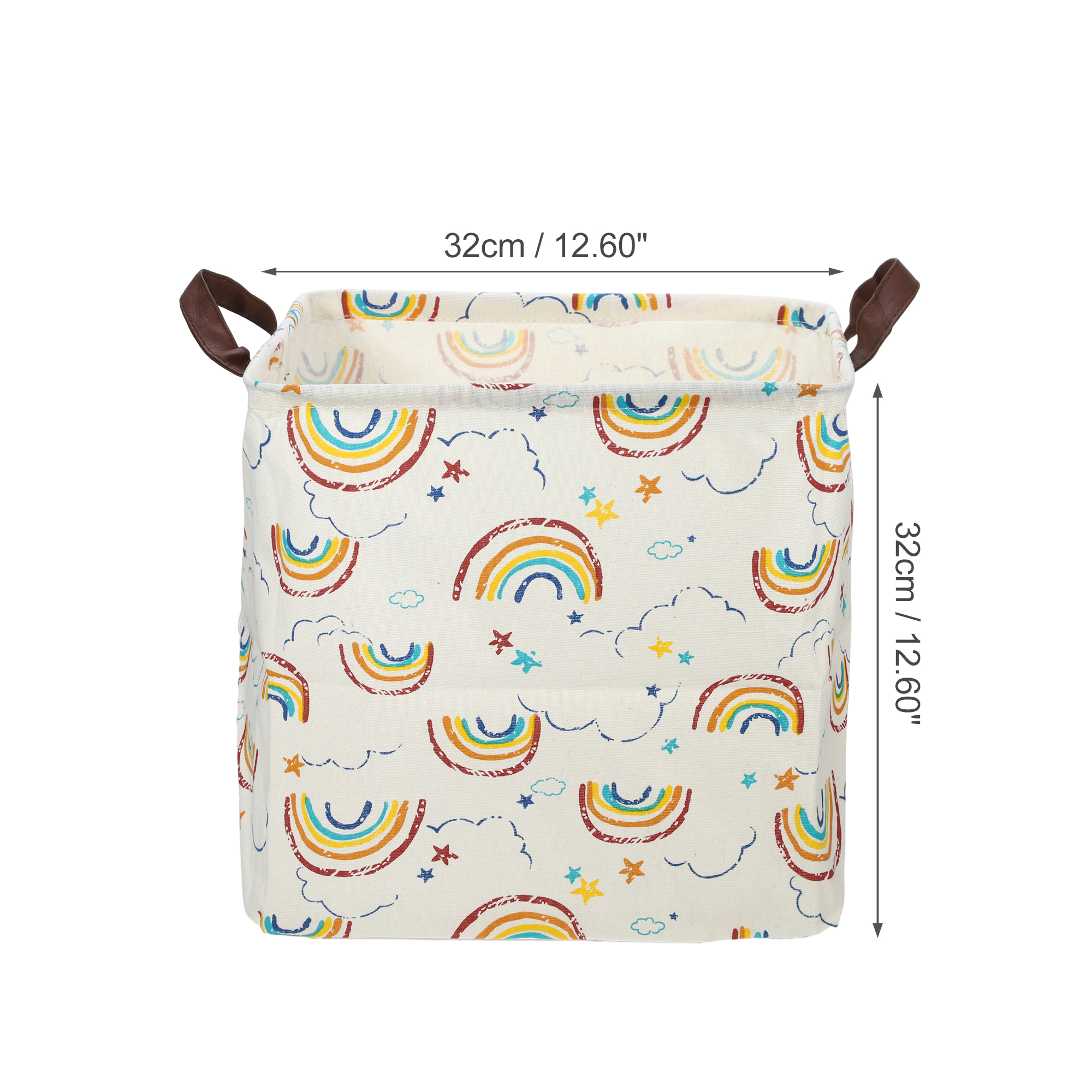 Unique Bargains Foldable Square Laundry Basket 12.60"x12.60"x12.60" 30L Assorted Color