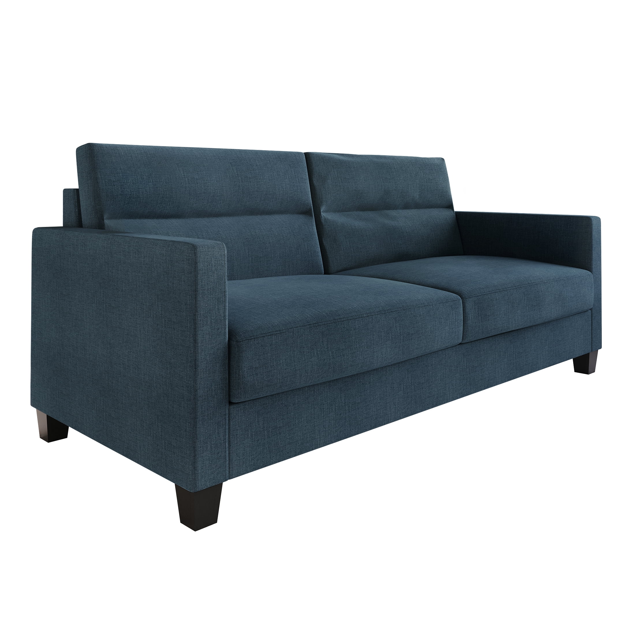 Castle Place Contemporary Linen Upholstered Sofa, Blue