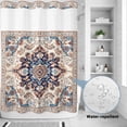 thumbnail image 2 of No Hook Shower Curtain, Boho Tribe Shower Curtains for Bathroom with See Through Top Window, Southwest Aztec Colorful Abstract Pattern Waterproof & Washable Bath Curtain Extra Long 72"x84", 2 of 9