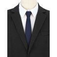 thumbnail image 4 of Men's 2" Skinny Slim Solid Color Adjustable Pre-Tied Satin Necktie Ties for Business Wedding One Size Dark Blue, 4 of 5