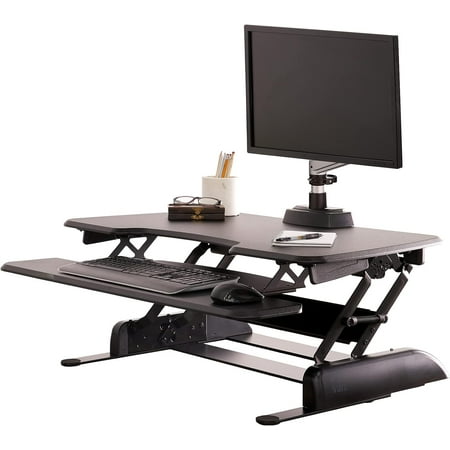 Vari 36 VariDesk Essential Two-Tier Height Adjustable Standing Desk Converter & Monitor Riser Black