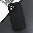 thumbnail image 4 of Case for iPhone 14 Case, Wave Curly Frame Design for Women Girls, Cute Wavy Phone Case, Soft TPU SLiquid Silicone Camera Protection Phone Cover for iPhone 14, Black, 4 of 12