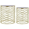thumbnail image 2 of Appealing Nesting Accent Table with Mirror Top Set of Two Gold - Benzara, 2 of 2