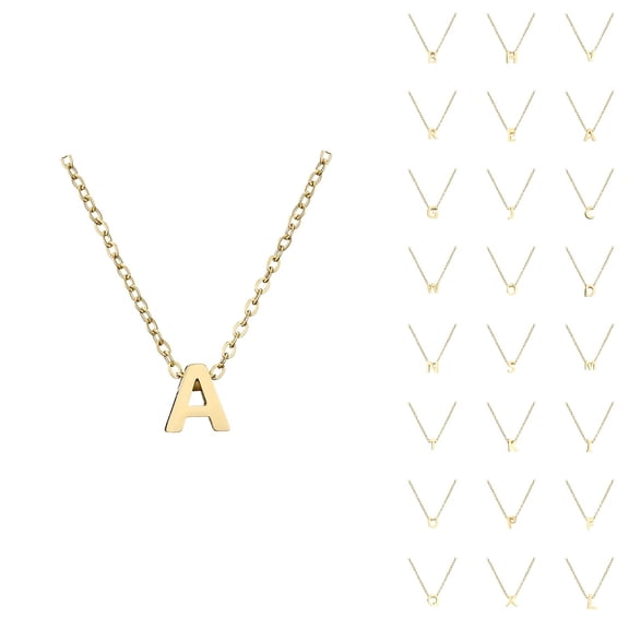 Initial Necklaces for Women Men A-Z Gold Personalized Name Pendant Charm Necklace Fashion Jewelry Accessories Gift