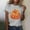 002 Gray, variant on Women's Fall Halloween Thanksgiving Short Sleeved T-shirt Sparkling Pumpkin Printed Round Neck Short Sleeve Tops