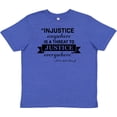 thumbnail image 3 of Inktastic Injustice Anywhere is a Threat to Justice Everywhere- Martin Luther King Jr. Youth T-Shirt, 3 of 5