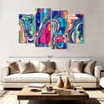 thumbnail image 2 of Elephant Stock Abstract Geometric Collage Wall Art - Horizontal Multi Panel Canvas - Living Room Wall Decor - Abstract Multi Panel - Blue And Orange Decor - 84" x 54", 2 of 8