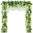 thumbnail image 1 of Guirnalda de Vides de Glicina, Cuerdas de Flores Artificiales de Glicinia Colgantes, Guirnalda de Flores Guirnalda Colgante de RatáN de Vid de Plantas Falsas, 1 of 5