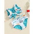 thumbnail image 3 of ZAXARRA Toddler Girl Two Piece Swimsuits, Sleeveless Cartoon Print Knot Back Tops + Bikini Bottom Set, 3 of 8