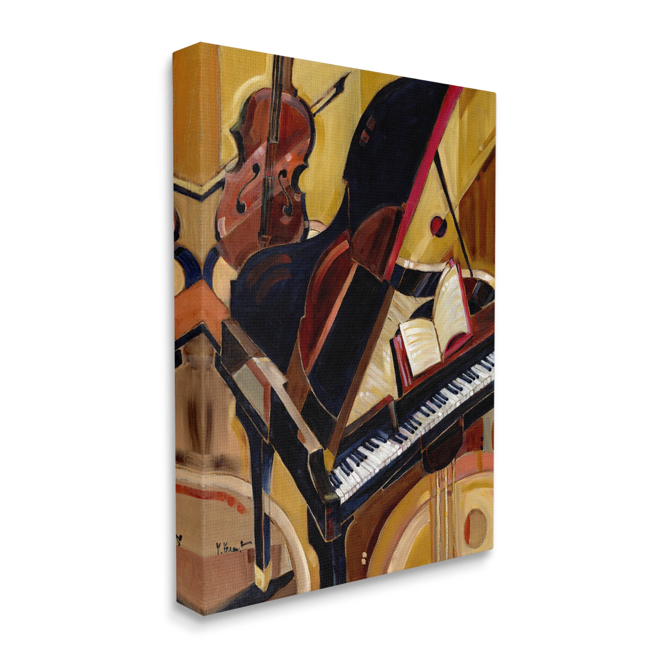 Stupell Industries Musical Instruments Modern Piano Painting Gallery Wrapped Canvas Print Wall Art, Design by Paul Brent