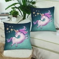 thumbnail image 2 of MKHERT Cute Unicorn Throw Pillowcase Pillow Cover Cushion Couver 18x18 inch, Set of 2, 2 of 2