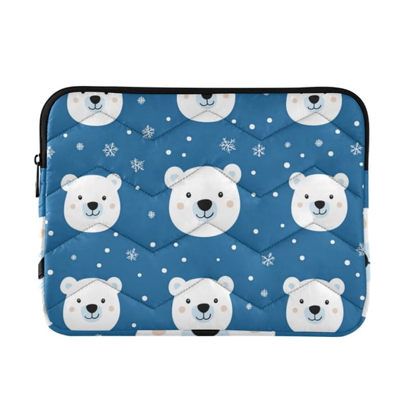 FORMRS 13-13.3 inch Laptop Sleeve Case Soft Carrying Quilted Computer Bag Cover, Blue Polar Bear