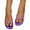 Purple, variant on Flip Flops for Women Comfortable Beach Flat Sandals Slip on Leather Thong Shoes Size 5-8