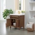 thumbnail image 5 of Cerrito 30" Wood Vanity in Brown Oak Engineered Stone Integrated Sink no Mirror, 5 of 19