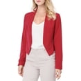 thumbnail image 6 of Women's Work Office Blazer Collarless Business Casual Suit Jacket Cropped Blazer XS Red, 6 of 9